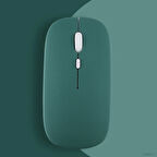 Apple İpad Şarj Edilebilir Sessiz Mouse Bluetooth + 2.4Hz Wifi Kablosuz Mouse Fare