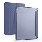 Apple iPad 8.Nesil 10.2 İnç 2020 Uyumlu Üçgen Katlanabilir Kalemlikli Standlı Akıllı Kılıf