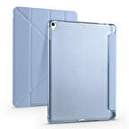 Apple iPad 8.Nesil 10.2 İnç 2020 Uyumlu Üçgen Katlanabilir Kalemlikli Standlı Akıllı Kılıf