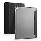 Apple iPad 8.Nesil 10.2 İnç 2020 Uyumlu Üçgen Katlanabilir Kalemlikli Standlı Akıllı Kılıf