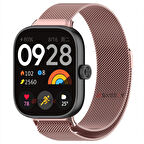 Sneezy Xiaomi Redmi Watch 4 Uyumlu Woven Wire Tasarım Metal Hasır Kordon