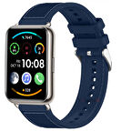 Sneezy Huawei Watch Fit 2 İle Uyumlu Dikiş Desenli Dokuma Silikon Kordon