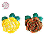 Uretti - Ayşe 7362 8995 El Yapımı Minik 2'li Sarı - Turuncu Renk Gül Magnet - 6 x 7 cm