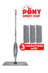 PONY SPREY MOP 3 MİKROFİBER MOP SET GRİ