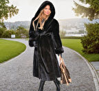 Barbora Kışlık Kürk Kadın Ceket Tam Boy bt296siyah11