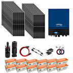 Güneş Enerjisi Solar Paketi 11kva İnverter 550 watt Güneş Paneli 200 Amper Jel Akü