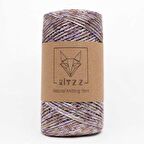 Floş Makrome İpi / 2 MM / Degrade Lila Kahve / D012