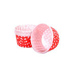 Cupcake Kalıbı Küçük Boy 44*35 Mm (100 Adet)  Puantiyeli Kırmızı