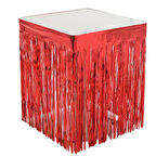 Masa Kenarı Eteği Ve Fon Süsü Metalik  Kırmızı