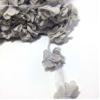 Lazer Kesim Tülden Çiçek (Şifon Çiçek) (10 Metre)  Gri