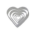 Kek Kurabiye Ve Pasta Kalıbı Metal Kalp TIRTIKLI 5 Li Set 020