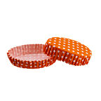 Cupcake Kalıbı Pet Kapsül Oval Model Kek Kalıbı (100 Adet) F11  Puantiyeli Turuncu