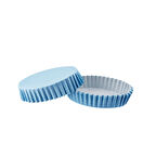 Cupcake Kalıbı Pet Kapsül Oval Model Kek Kalıbı (100 Adet) F11  Mavi Küçük Puanlı