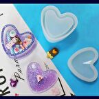 Epoksi Silikon Kalıp Mücevher Saklama Kutusu Kalp Modeli 8X9 CM