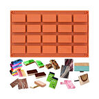 Silikon Kalıp Dikdörtgen Çikolata Kurabiye Kalıbı 20 li B8168