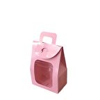 Kına Ve Çerez Çantası Pencereli Karton 7.5X11X4 (20 Adet)  Pembe