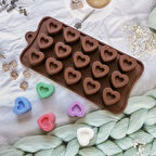 Silikon Kalıp Kalp Ortası Şekilli   15 Li