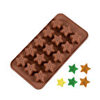 Silikon Kalıp Çikolata Ve Buz Desenli Yıldız Şeker Hamuru Kalıbı 15 Li