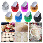 Metalik Folyo Cupcake Kalıbı Muffin Pet Kapsül No:3 (150 Adet)  Karışık Renk