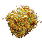 Karışık Glitter Harf Epoksi Reçine Harfleri 100 GRAM  Metalik Gold