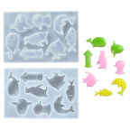 Epoksi Silikon Sevimli Deniz Canlıları Takı Kolye Kalıbı 8 Li