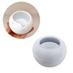 Epoksi Yuvarlak Beton Saksı ve Mumluk Silikon Kalıbı Orta Boy 8.6X5.5 CM