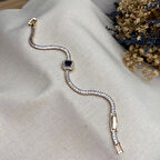 Zirkon Lacivert Su Yolu Bileklik