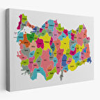 Harita Sepeti Türkiye Haritası Kanvas Tablo Eğitici ve Öretici Dekoratif Tablo Tablo 3108