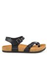 Muya 31104 Z Verona Casual Günlük Siyah Kadın Sandalet