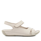 Muya Capella Anatomik Kadın Topuk Dikeni Sandalet Full Krem