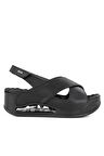 Muya 31213 Z Assos Platform Siyah Kadın Sandalet