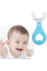 Bebek U Şeklinde Diş Fırçası Mavi 12+ Ay Çocuk Diş Macunu Cocuk Dis Fırcası Banyo Bebek Oturağı