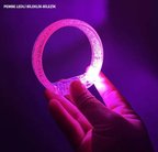Pembe Led Işıklı Baskı Yapılabilen Pilli Bileklik Bilezik 1,5 cm Genişlik (3126)