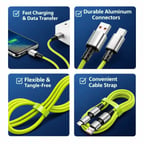4-in-1 240W PD Hızlı Şarj Kablosu – Type-C Lightning Destekli PL-8632 (3126)