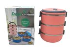 KOYU PEMBE 3LÜ SEFER TASI SAKLAMA KABI 1.8LT (3126)