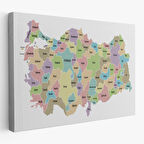 Harita Sepeti Türkiye Haritası Kanvas Tablo Eğitici ve Öretici Dekoratif Tablo Tablo 3128