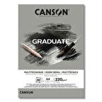 Canson Graduate Mixed Media Grey Çizim Defteri 220g 30 Yaprak A4