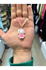 Hello Kitty Pembe Elbiseli Şık Kolye Aksesuar Takı Hedıyelık