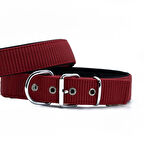 PETLOVEBUTİK Konforlu Dokumadan El Yapımı Köpek Boyun Tasması 1,5x20-25cm - Red