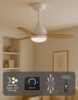 Süper Sessiz 3 Renk Uzaktan Kumandalı Dimmer Ayarlı Özel Bambu 95 CM Kanatlı Tavan Vantilatörü BL Isınmaz Motor