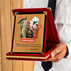 Babalar Günü Hediyesi Fotoğraflı Mesaj Yazılı Plaket