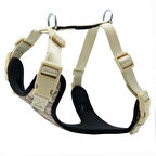 PETLOVEBUTİK Havalı Dokumadan El Yapımı Köpek Göğüs Tasması L-2,5x65-75cm - KHAKI