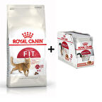 Royal Canin Fit 32  Kuru Kedi Maması 2 Kg + 12 Adet Yaş Mama