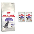 Royal Canin Sterilised Kısırlaştırılmış Kedi Maması 2 Kg + 2 Adet Yaş Mama Hediye