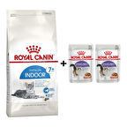 Royal Canin İndoor 7+ Yaşlı Kuru Kedi Maması 1,5 Kg + 2 Adet Yaş Mama Hediye