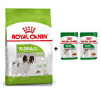 Royal Canin X-Small Küçük Irk Köpek Maması 3 Kg + 2 Adet Yaş Mama Hediye