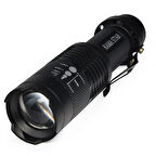 Km 87 Polis Tipi Zoomlu Şarjlı Metal Dağ Kamp Cep Feneri