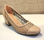 White Line 8680 Kadın Nute Kalın Kısa Topuk Ayakkabı