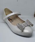 Mini Women 255 Çocuk Kapalı Fiyonklu Babet Ayakkabı Sedef