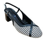 Flora 3011 Kadın Hasır Kalın Topuklu Arka Açık Ayakkabı Siyah